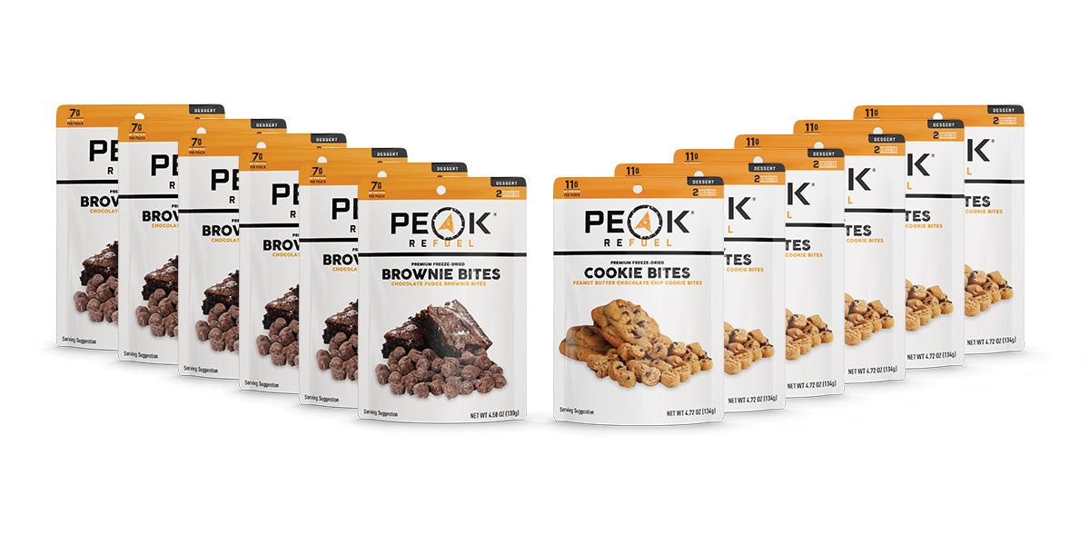 A group of packages of cookies, including a package of cookies and a package of brownie bites, with a close-up of a cookie.