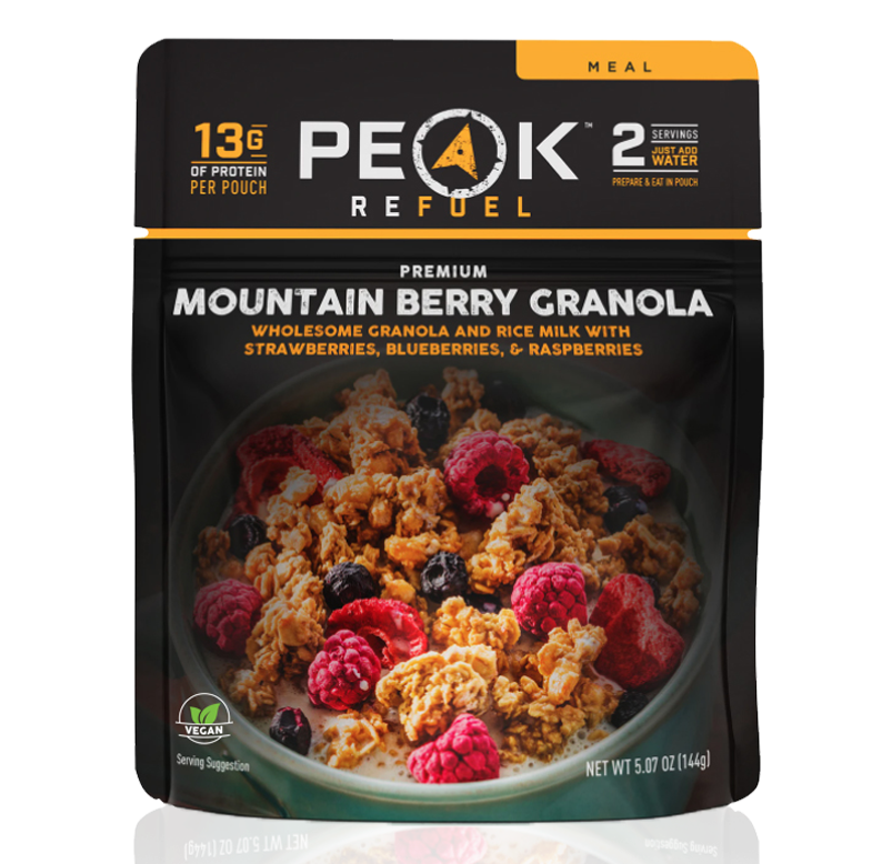 A package of breakfast cereal with berries, perfect for a nutritious and delicious snack.