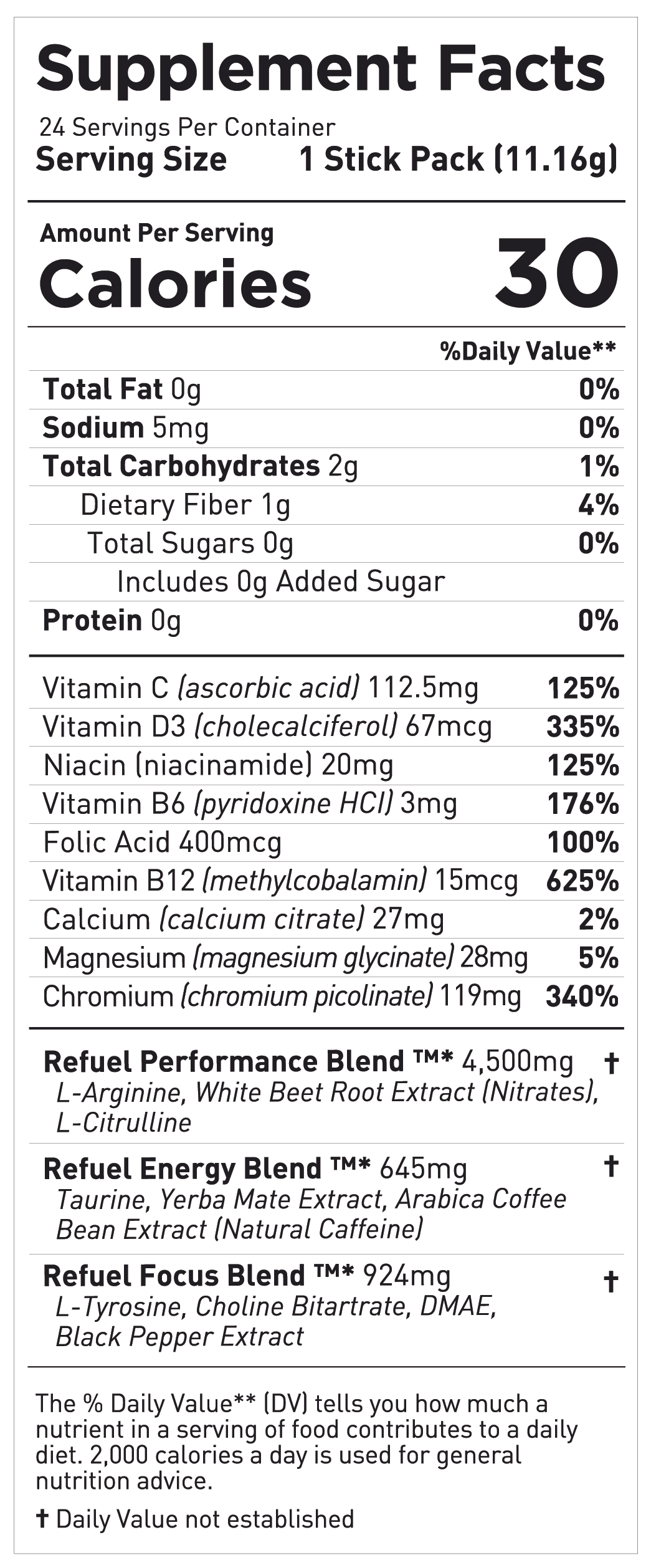 Mountain Berry Lemonade Re-Energizing Drink Sticks Nutrition Facts