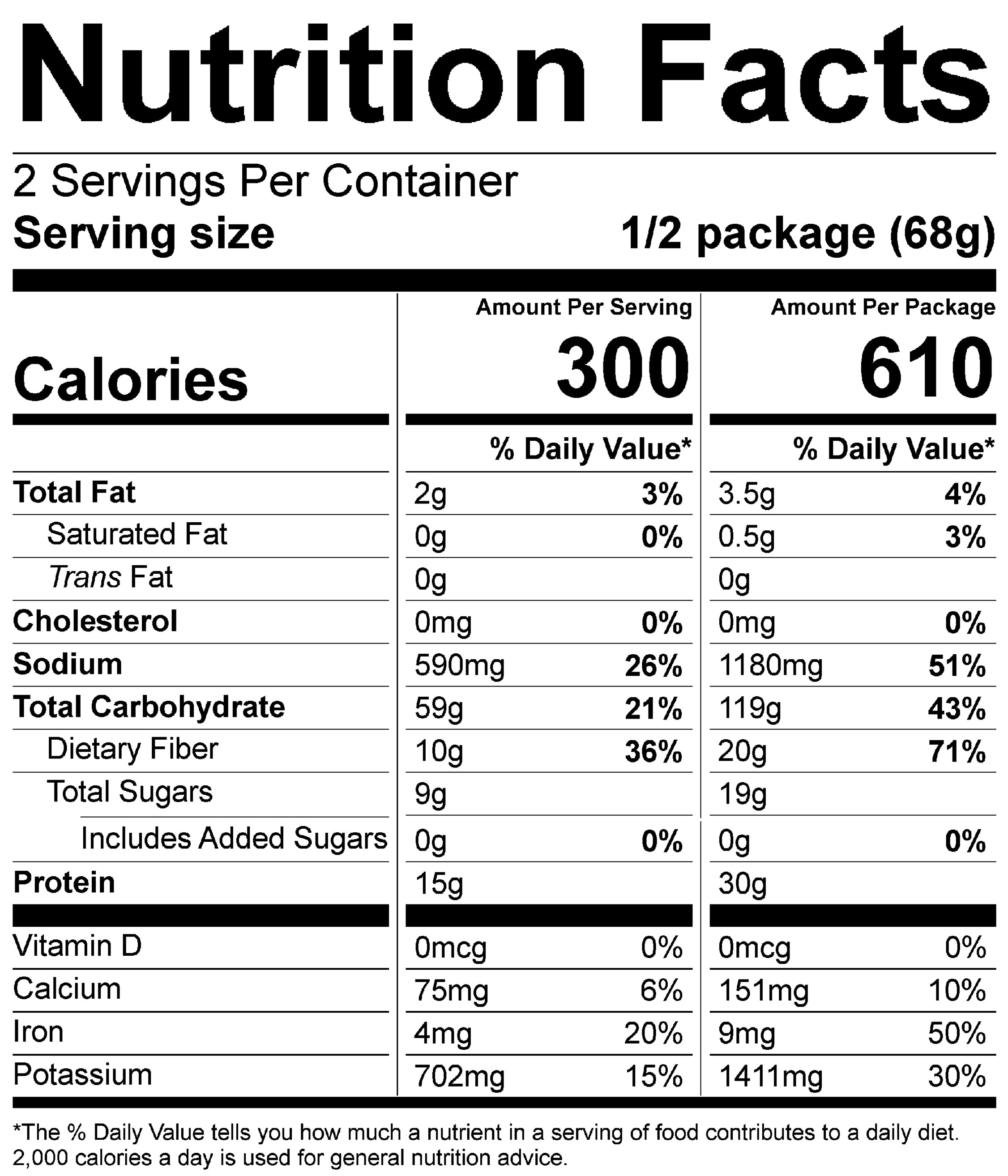 Three Bean Chili Mac Nutrition Facts
