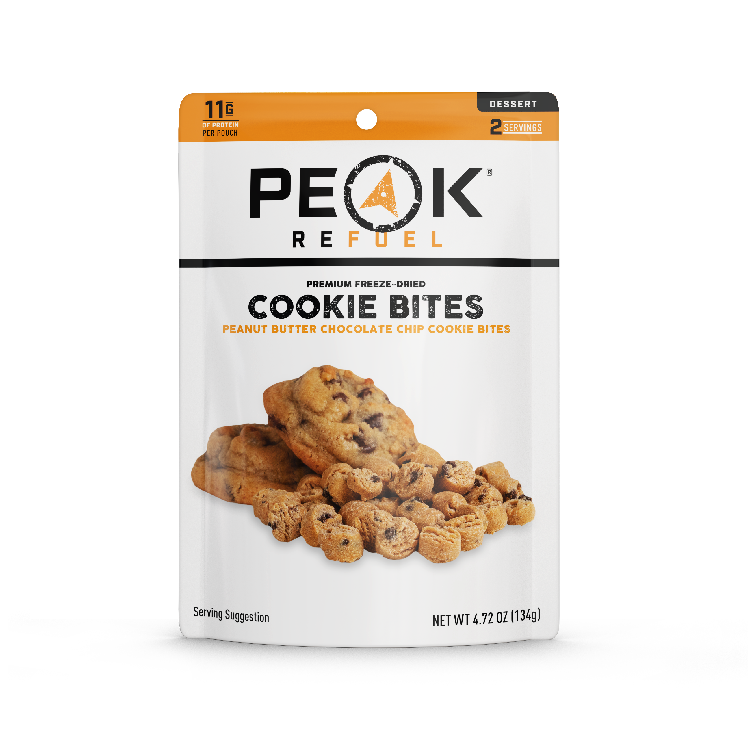 A package of cookies, featuring the undefined, on a black background.